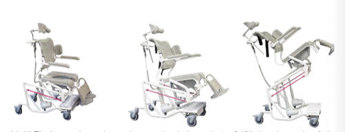 Стул для душа с подлокотниками - 31080 series - HMN - на колесиках / с отверстием для туалета / поворотный