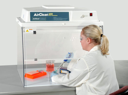 Вытяжной шкаф для PCR - Dead Air Box - Airclean Systems - настольный / с вертикальным ламинарным потоком / из поликарбоната