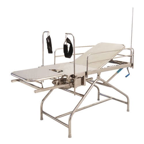 Операционный стол для гинекологии - 976 - Shree Hospital Equipments - механический / откидной / с опорой для голеней