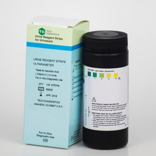 Тест-полоска для анализа мочи - URS-1A-100 - Teco Diagnostics - на витамин C / для мочи / колориметрическая