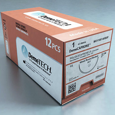Шовный материал рассасывающийся - DemeCAPRONE™ - Demetech - для хирургической обработки ран / для ортопедической хирургии