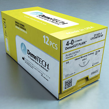 Шовный материал рассасывающийся - DemeGUT PLAIN™ - Demetech - для общей хирургии / для офтальмологической хирургии