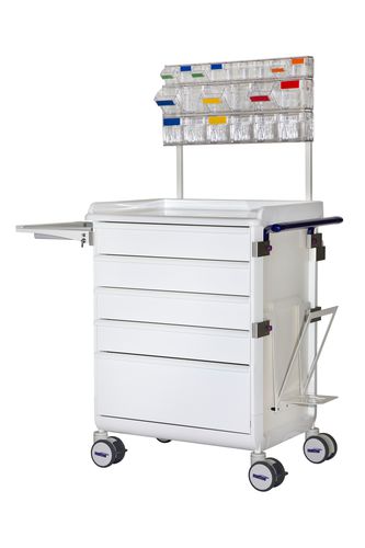 Тележка для общего применения - Nursing Trolley - MATTTEO - для медицинского ухода / 5 выдвижных ящиков / с подносом