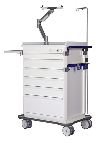 Тележка для общего применения - Nursing trolley with laptop arm - MATTTEO - для медицинского ухода / с выдвижным ящиком / с подносом