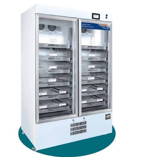 Холодильник для банка крови - EKN 600 - EMSAS - в виде шкафа / 2 дверцы / со стеклянной дверью