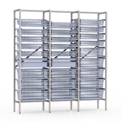 Модульный стеллаж - MS210684510 - MEDICAL MODULAR SYSTEM S.A. (MMS) - для бака