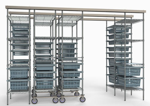 Модульный стеллаж - MyModularStorage® - MEDICAL MODULAR SYSTEM S.A. (MMS) - из нержавеющей стали / переносной