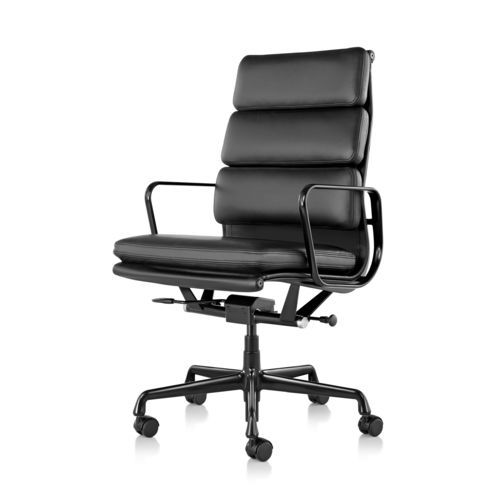 Офисный стул с подлокотниками - Eames® Soft Pad - Herman Miller - на колесиках / с высокой спинкой / с регулируемой высотой