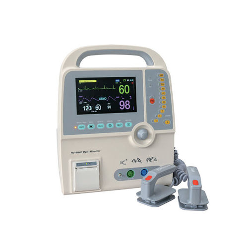 Автоматический внешний дефибриллятор - HD-9000C - Jiangsu Hongdu Medical Technology - с ручным приводом / с монитором ECG и SpO2 / с пульсовым оксиметром