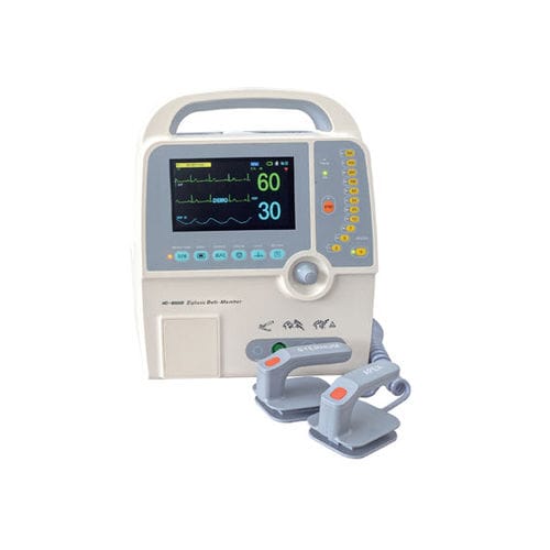 Внешний дефибриллятор с ручным приводом - HD-8000D - Jiangsu Hongdu Medical Technology - двухфазный / с монитором ECG и SpO2