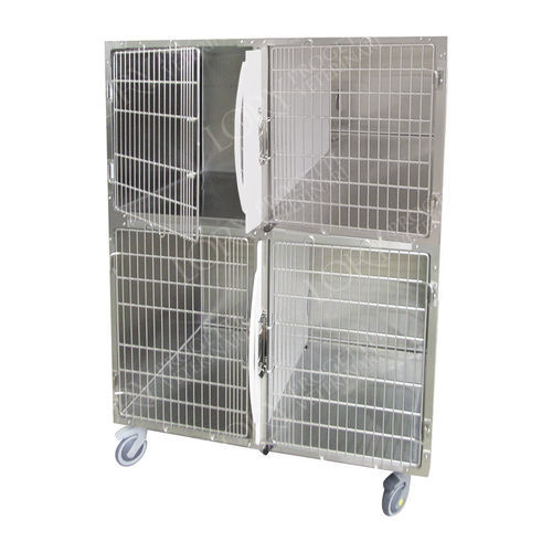 Ветеринарная клетка для собак - GA007 - Lory Progetti Veterinari srl - 4 отсека / два уровня / на роликах