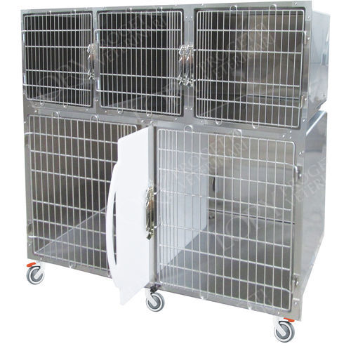 Ветеринарная клетка для собак - GA009 - Lory Progetti Veterinari srl - 5 отсеков / два уровня / на роликах