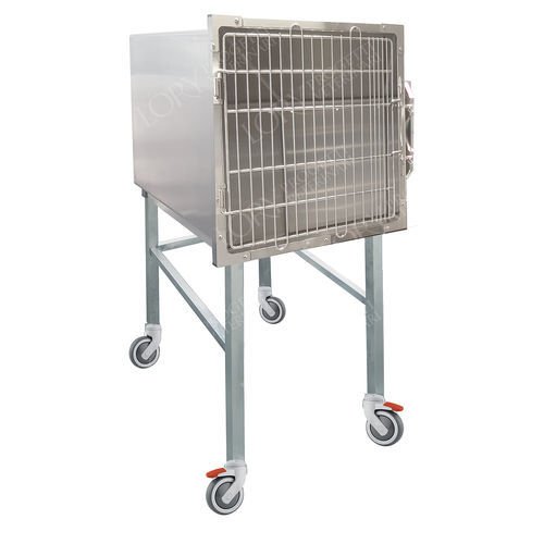 Ветеринарная клетка для кошек - GA030 - Lory Progetti Veterinari srl - на роликах / из нержавеющей стали / одномодульная