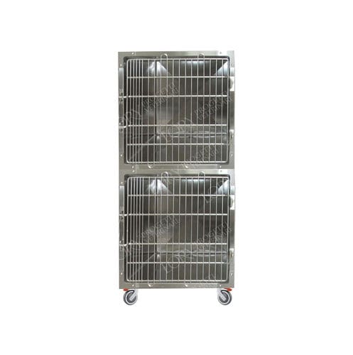 Ветеринарная клетка для кошек - GA026 - Lory Progetti Veterinari srl - 2 отсека / два уровня / на роликах