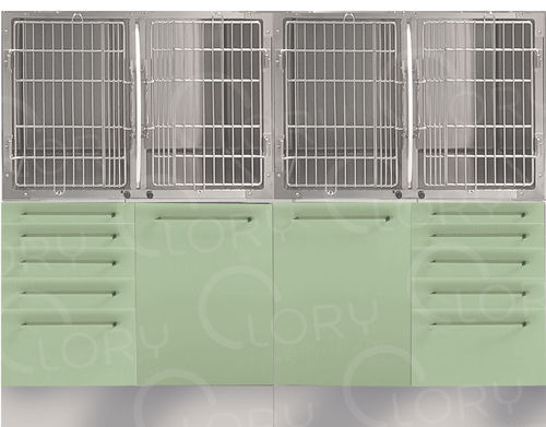 Ветеринарная клетка 4 отсека - GA035 - Lory Progetti Veterinari srl - из нержавеющей стали