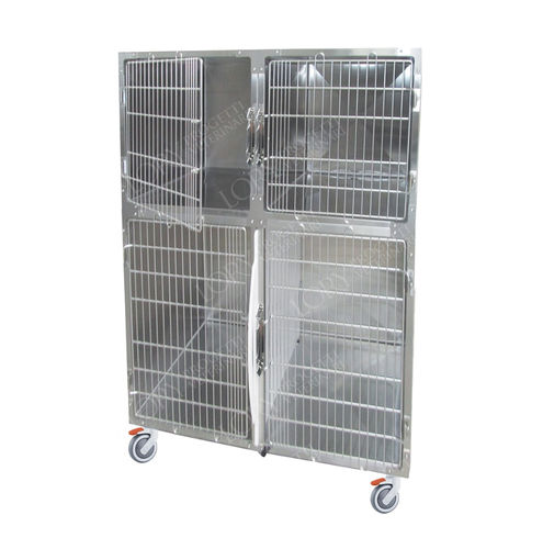 Ветеринарная клетка для собак - GA010 - Lory Progetti Veterinari srl - 4 отсека / два уровня / на роликах