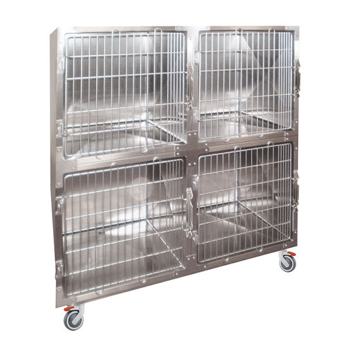 Ветеринарная клетка для собак - GA017 - Lory Progetti Veterinari srl - 4 отсека / два уровня / на роликах