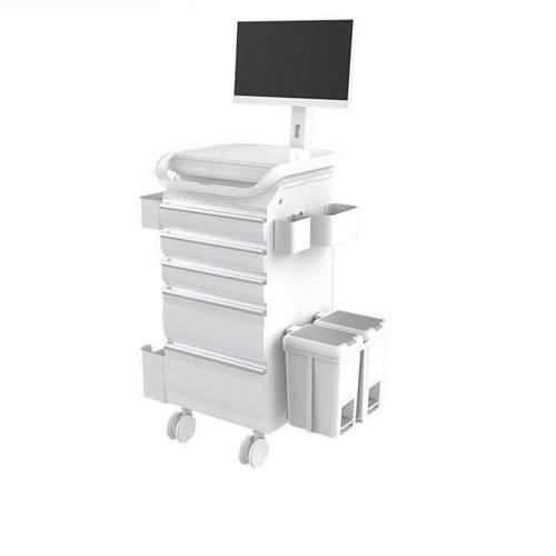 Компьютерная тумба для панели ПК - BWT-007H - Rooe Medical - для распределения лекарств / на аккумуляторе / с выдвижным ящиком