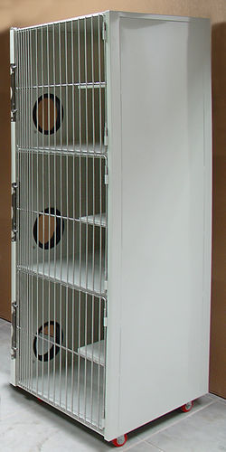 Ветеринарная клетка для кошек - 1200-31, 1200-34, 1200-37 - Tristar Vet - 3 отсека / из нержавеющей стали