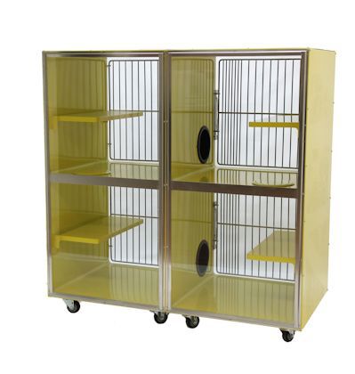 Ветеринарная клетка для кошек - 1200-21, 1200-24, 1200-27 - Tristar Vet - 2 отсека / из нержавеющей стали / 2 уровня