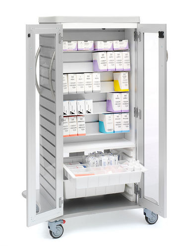 Тележка для наложения швов - S32CSC - Solaire Medical - с дверьми / с полкой / с замкнутой структурой