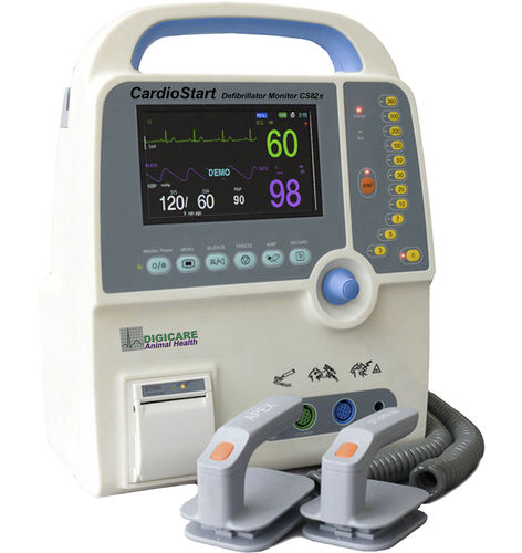 Внешний дефибриллятор с ручным приводом - CardioStart CS82xVet - Digicare Animal Health - ветеринарный / с мультипараметрическим монитором