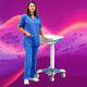 компьютерная тумба для панели ПК / point-of-care / с регулируемой высотой / на аккумуляторе