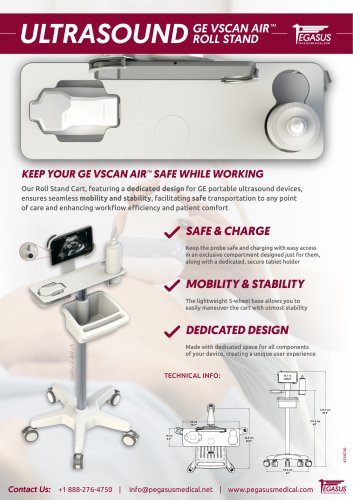 Portable Ultrasound Roll Stands - GE VScan Air