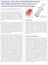 Experience with a New Absorbable Subcuticular Skin Stapler Designed For Short Incisions in Anterior Lumbar Interbody Fusion Surgery