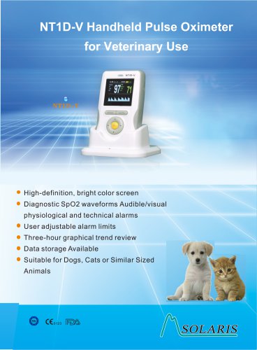 NT1D-V Handheld Pulse Oximeter for Veterinary Use