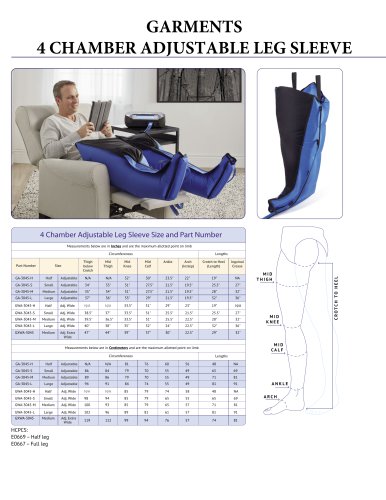 GARMENTS 4 CHAMBER ADJUSTABLE LEG SLEEVE