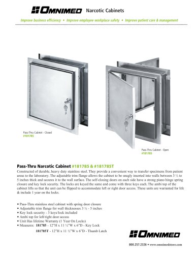 Pass-Thru Narcotic Cabinet #181785 & #181785T
