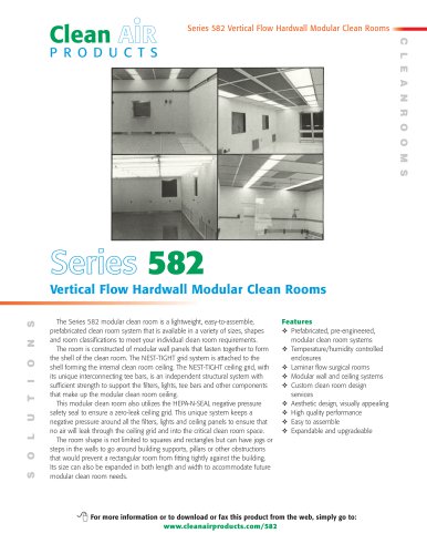 Series 582 V er tical Flow Hardwall Modular Clean Rooms