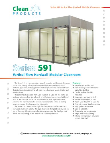 Series 591 Vertical Flow Hardwall Modular Cleanroom