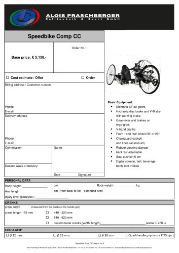 orderform Speedbike Comp CC Suspension