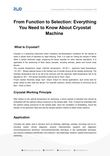 RWD From Function to Selection About Cryostat Machine