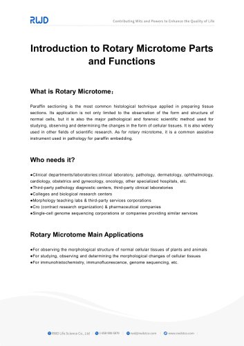 RWD Introduction to Rotary Microtome Parts and Functions