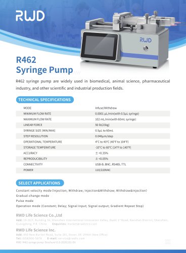 RWD Syringe Pump R462