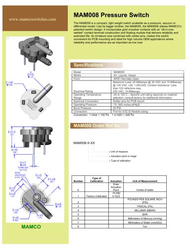 MAM008 Pressure Switch