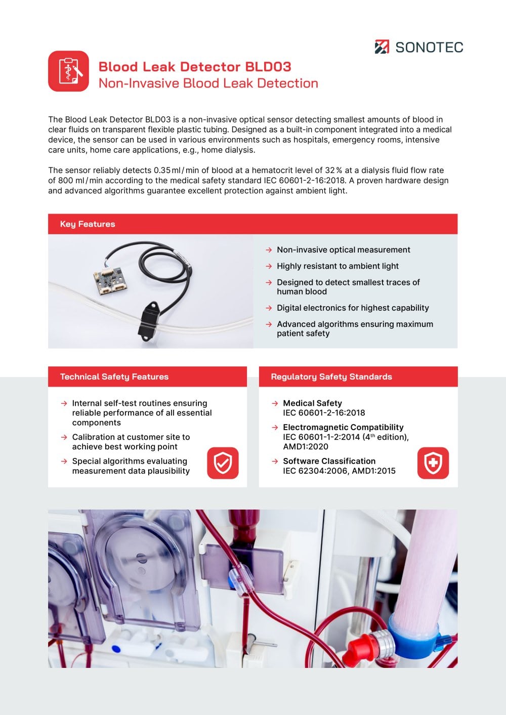 BLD Blood Leak Detector - SONOTEC Ultraschallsensorik Halle GmbH