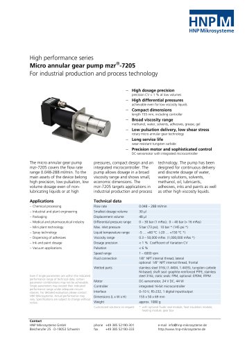 Micro annular gear pump mzr-7205