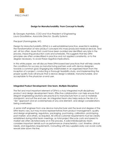 Precipart-Design-For-Manufacturability