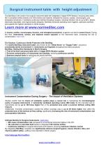 Surgical instrument table with height adjustment