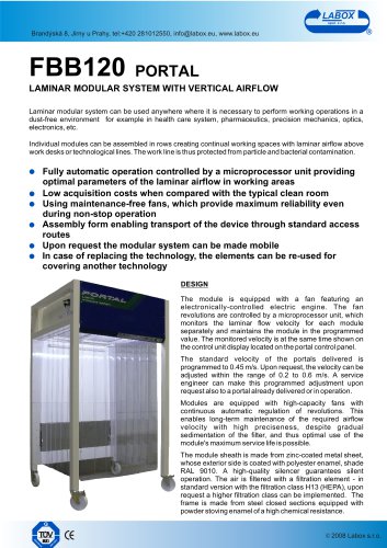 FBB 120 PORTAL modular laminar airflow system