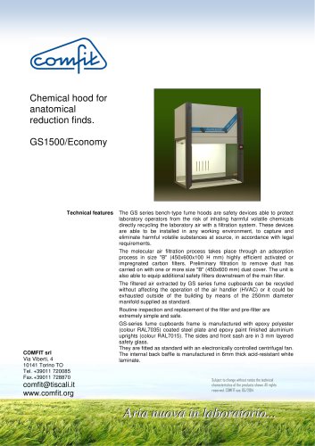 The fume cupboard GS 1500/Economy for anatomical reduction finds