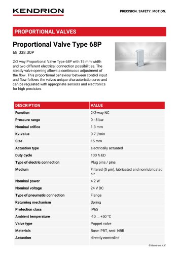 Proportional Valve Type 68P