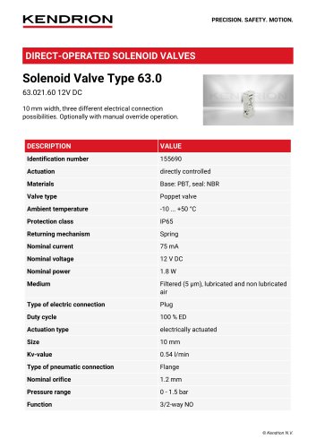 Solenoid Valve Type 63.0