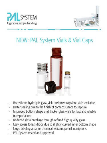 PAL System Vials & Vial Caps