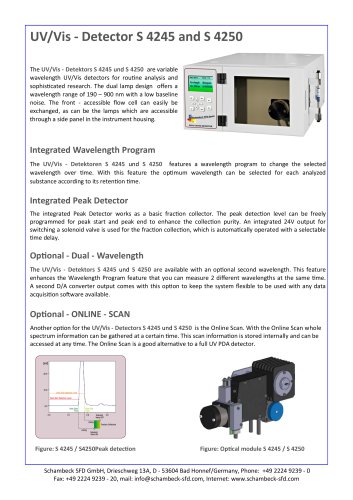 UV/Vis - Detector S 4245 and S 4250