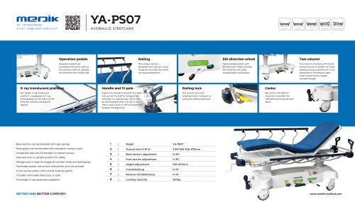 YA-PS07 Hospital Transport Stretcher